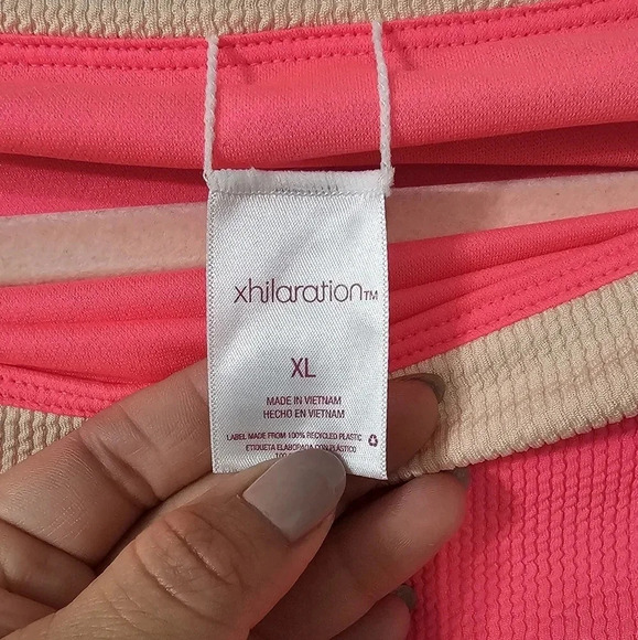 TEXTURED Colorblock Cheeky High Leg High Waist Bikini Bottom - xhilaration - Picture 2 of 3